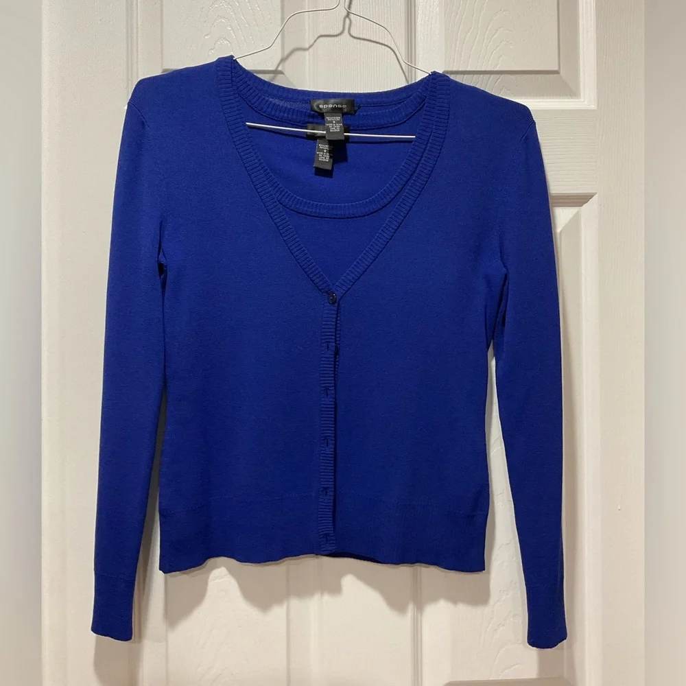 Sweater with matching shell set in blue - Picture 2 of 8